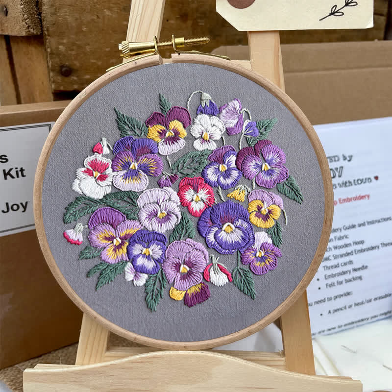 Rubbyoo Embroidery Kit - Pansies - image 6