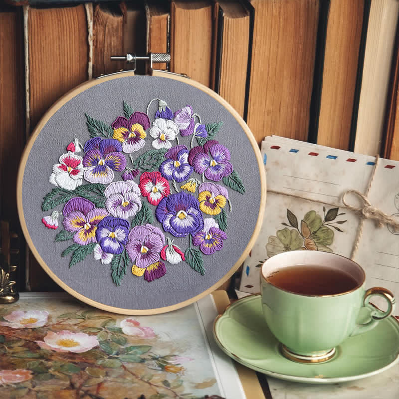 Rubbyoo Embroidery Kit - Pansies - image 7