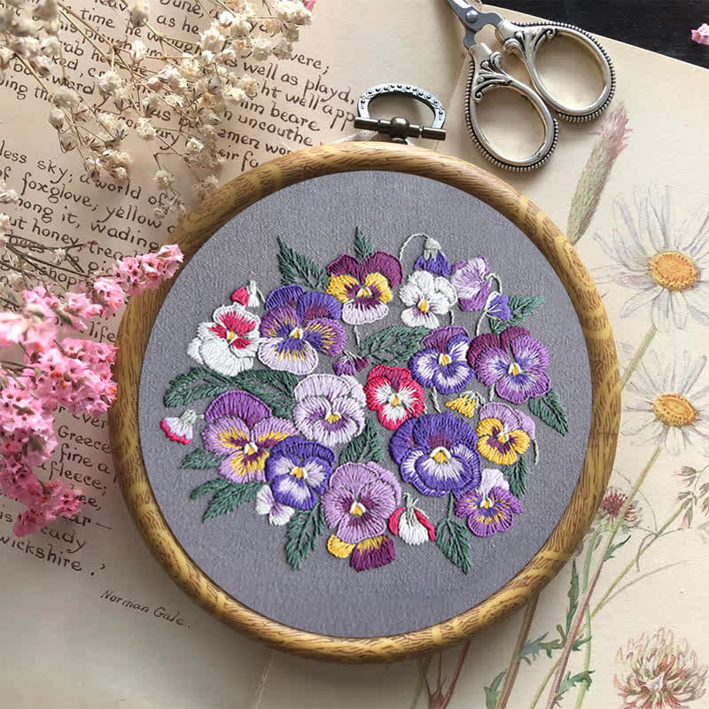 Rubbyoo Embroidery Kit - Pansies - image 9