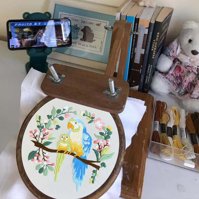 Rubbyoo Embroidery Kit - Loving Parrot Mother and Child - image 6