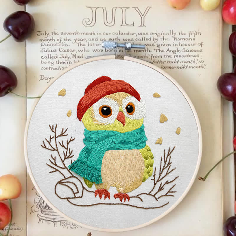 Rubbyoo Embroidery Kit - Little Red Riding Hood Owl - image 3