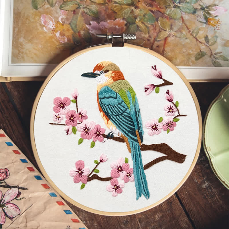 Rubbyoo Embroidery Kit - Birds On Plum Blossom Branch - image 8