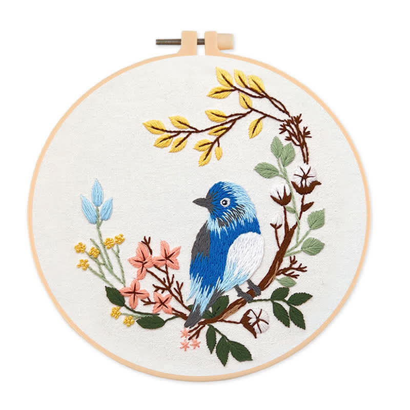 Rubbyoo Embroidery Kit - Spring Blue Birds - image 1