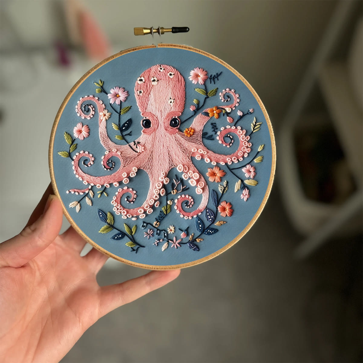 Rubbyoo Embroidery Kit -Pink Octopus - image 2