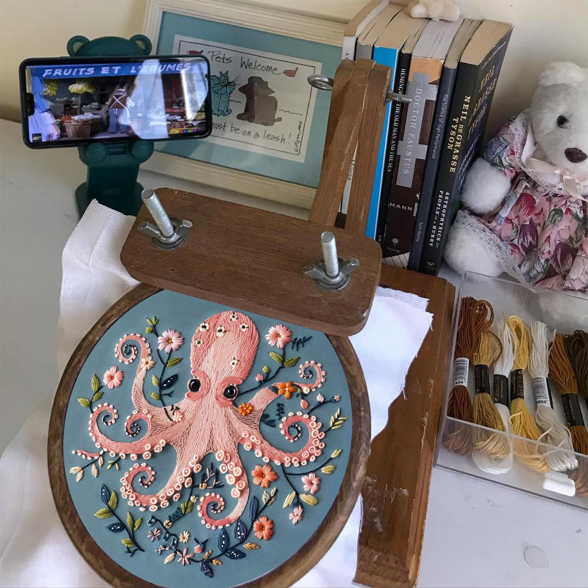 Rubbyoo Embroidery Kit -Pink Octopus - image 5