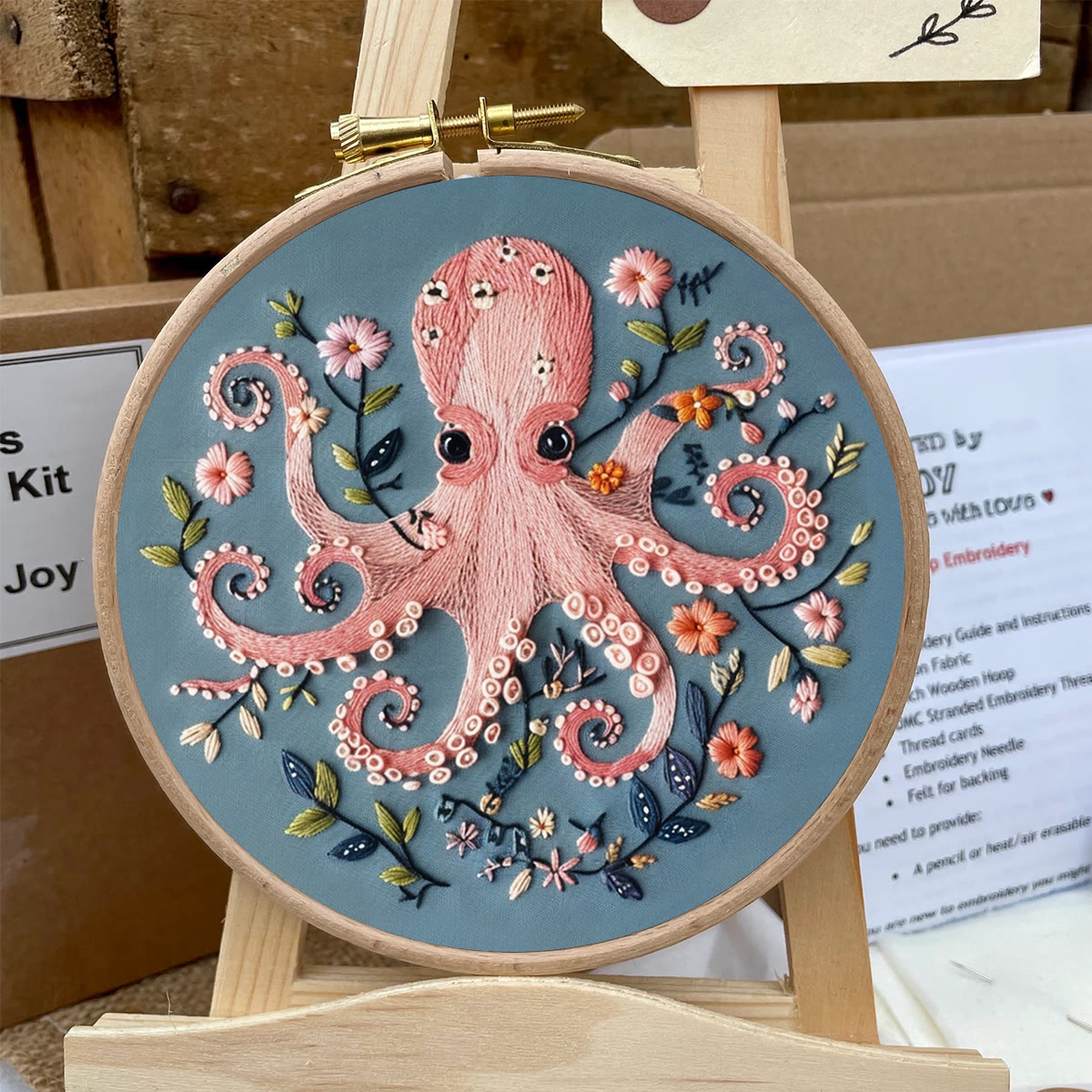 Rubbyoo Embroidery Kit -Pink Octopus - image 6