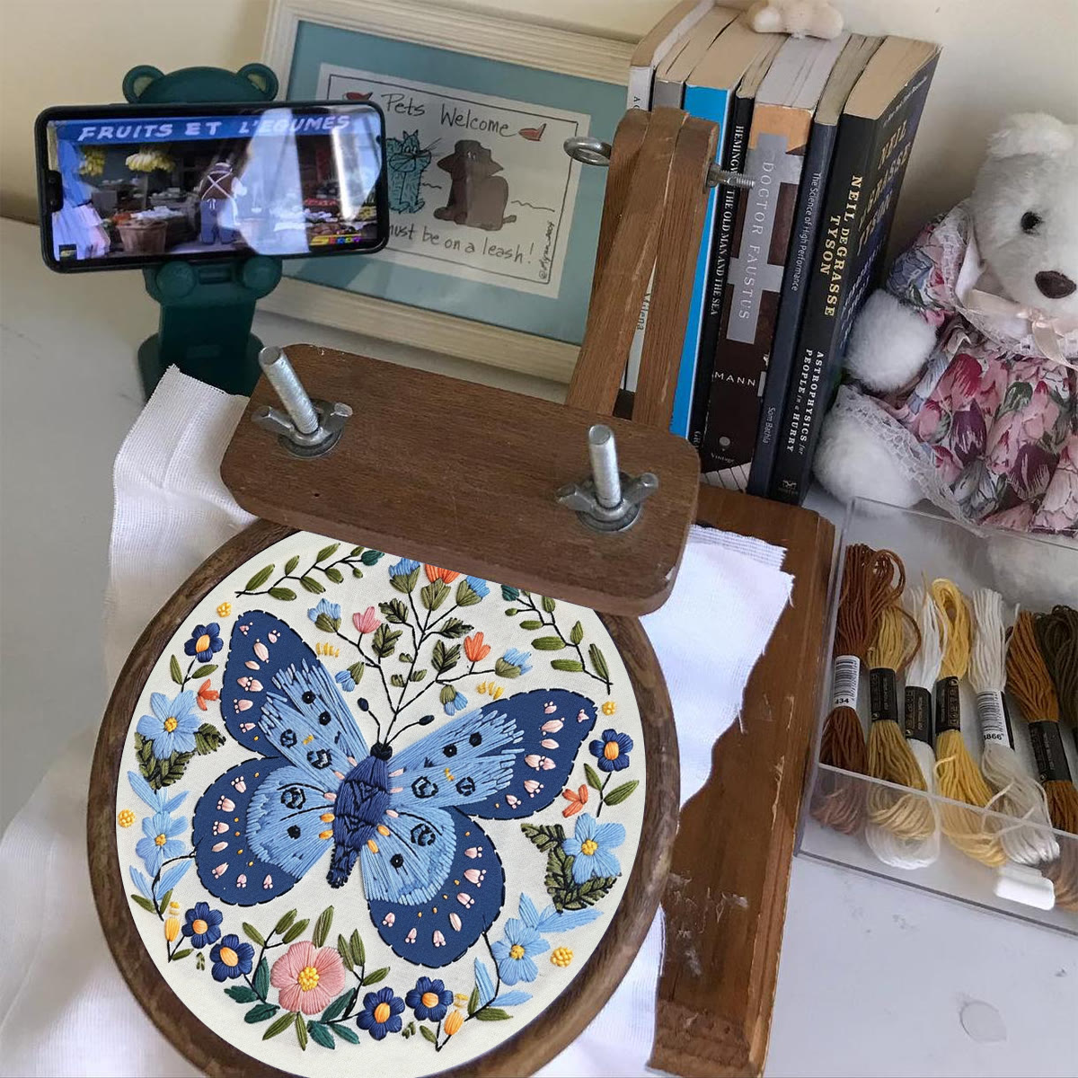 Rubbyoo Embroidery Kit - Blue Butterfly - image 4