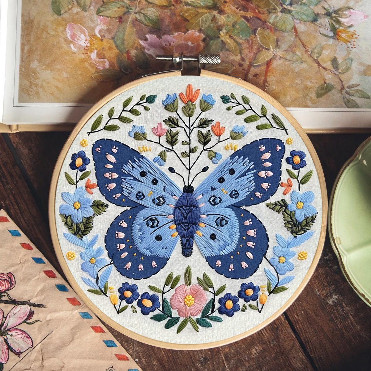 Rubbyoo Embroidery Kit - Blue Butterfly - image 8