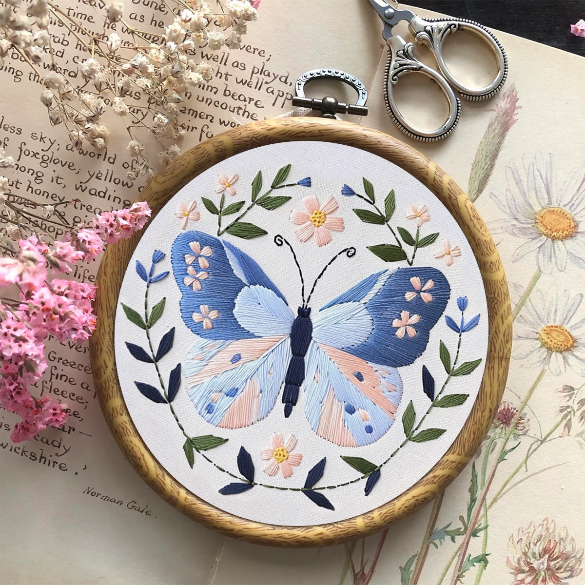 Rubbyoo Embroidery Kit -Light Blue Butterfly - image 9