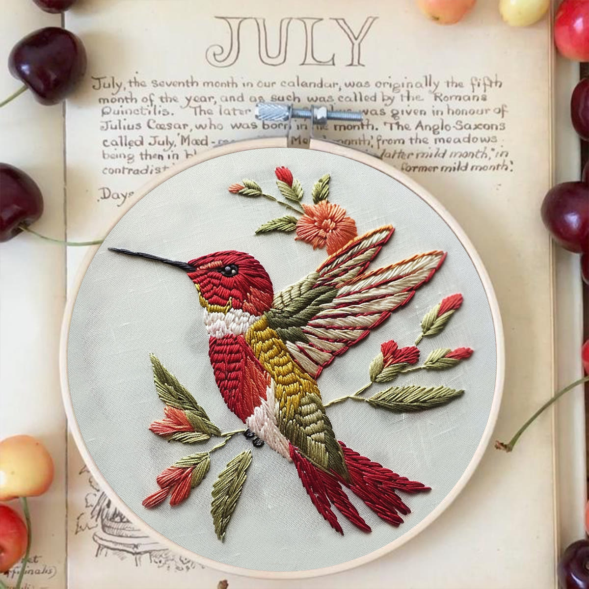 Rubbyoo Embroidery Kit -   Little Red Bird - image 3