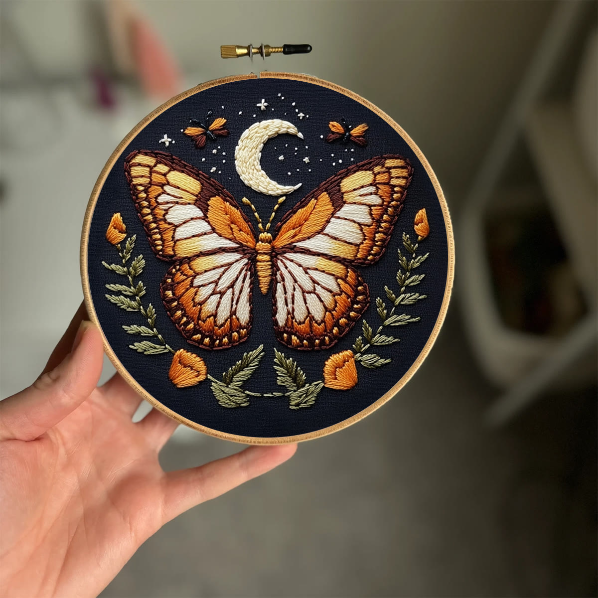Rubbyoo Embroidery Kit -   Orange Moon Butterfly - image 2