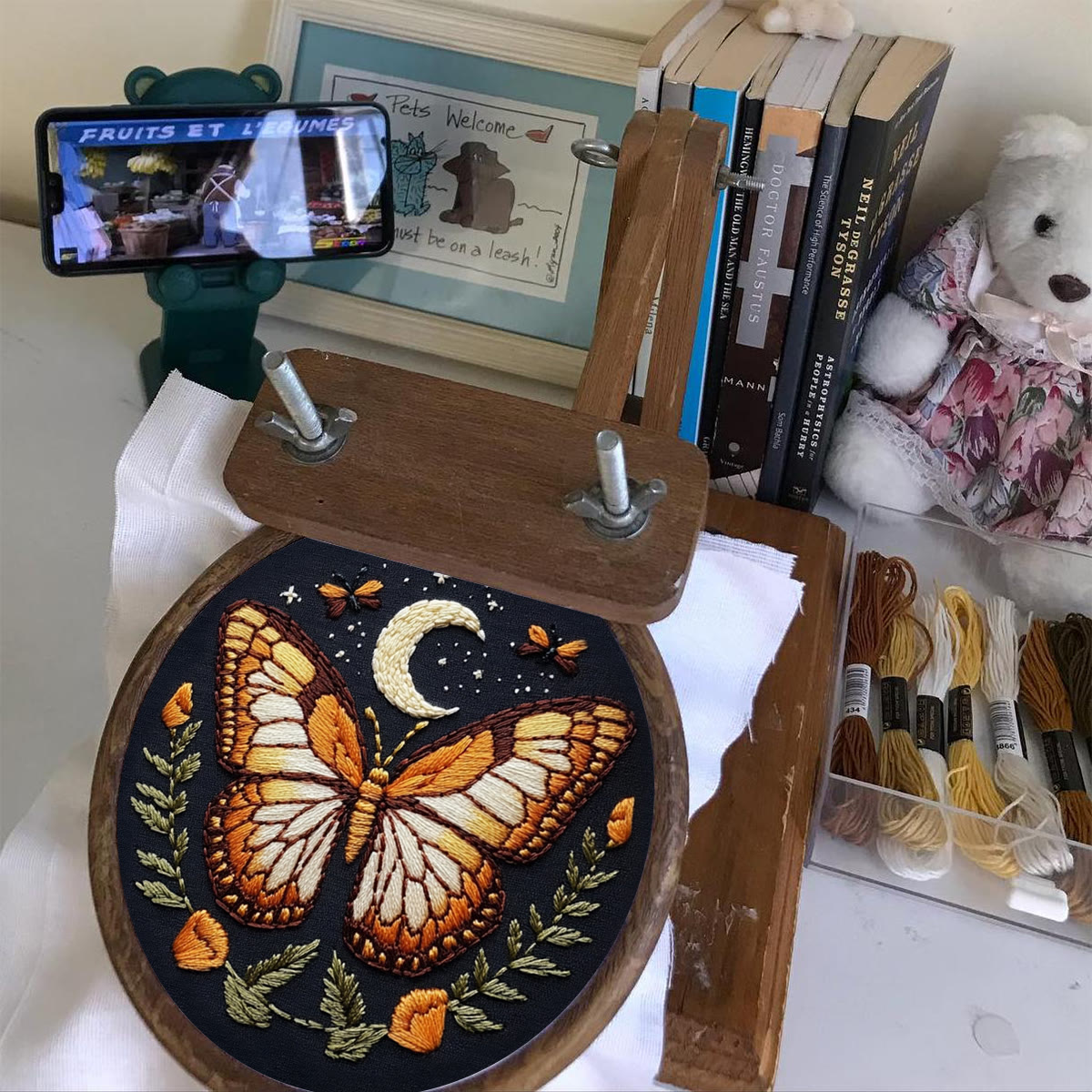 Rubbyoo Embroidery Kit -   Orange Moon Butterfly - image 4