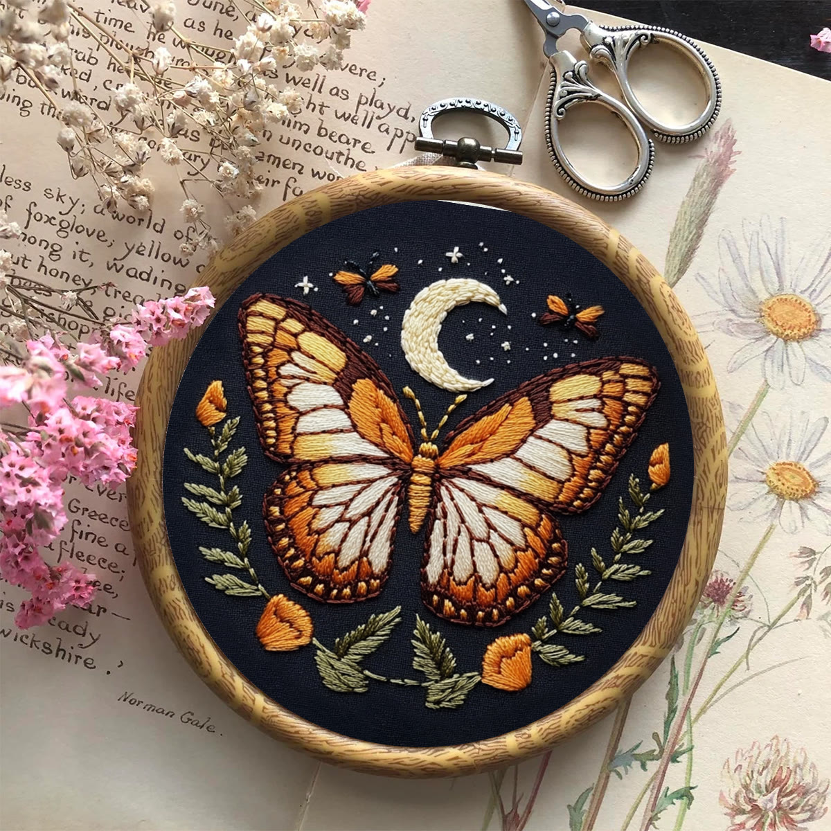Rubbyoo Embroidery Kit -   Orange Moon Butterfly - image 8