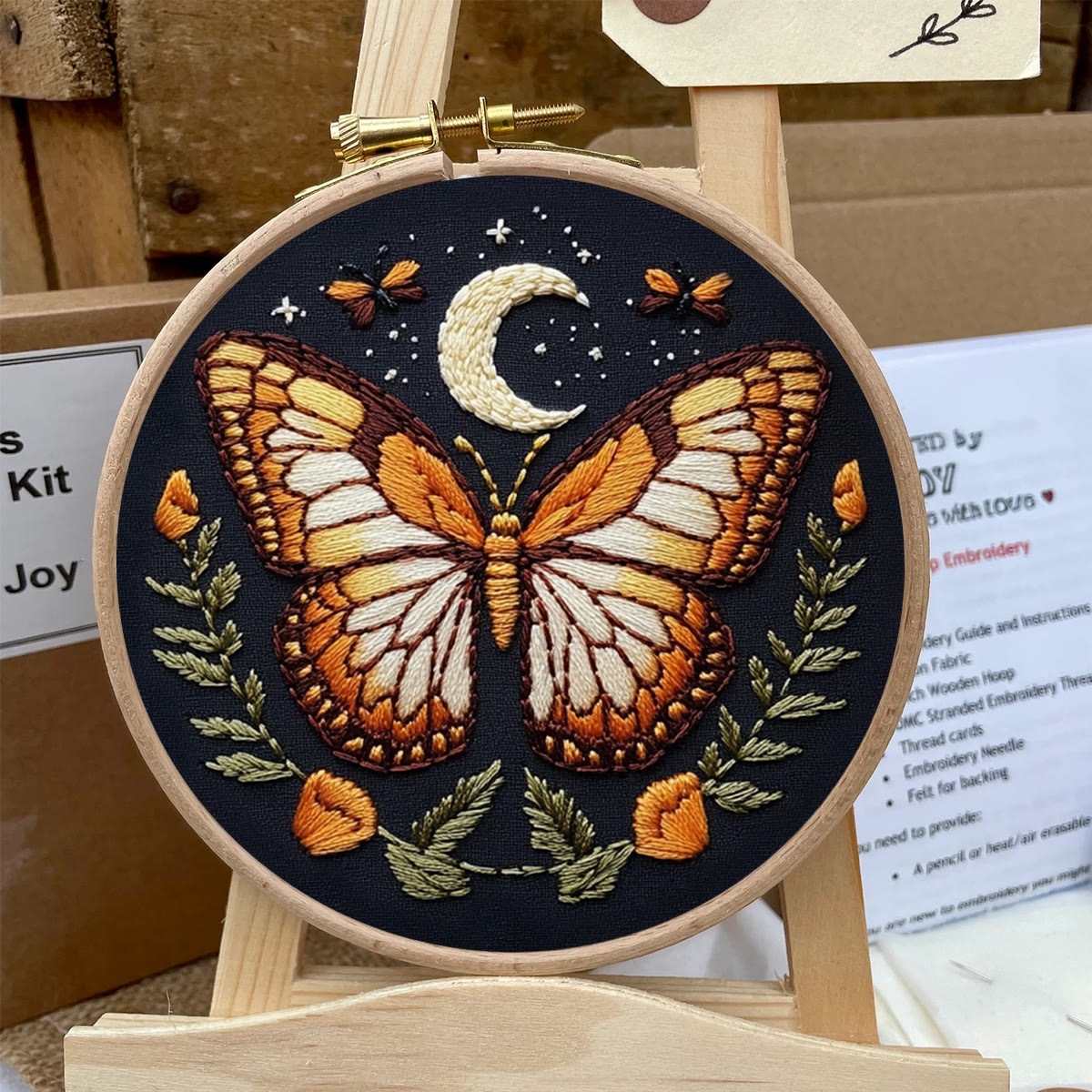 Rubbyoo Embroidery Kit -   Orange Moon Butterfly - image 6