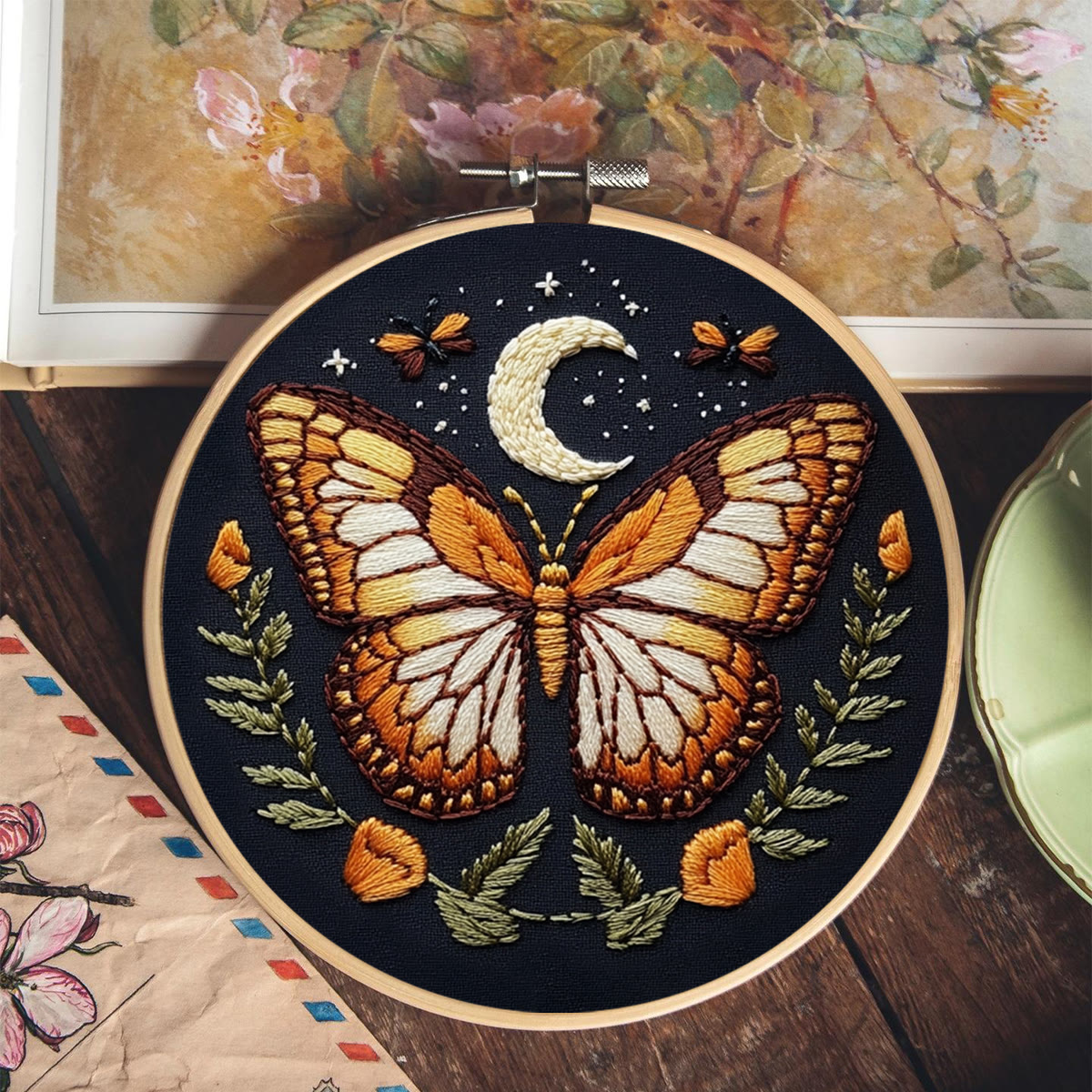 Rubbyoo Embroidery Kit -   Orange Moon Butterfly - image 9