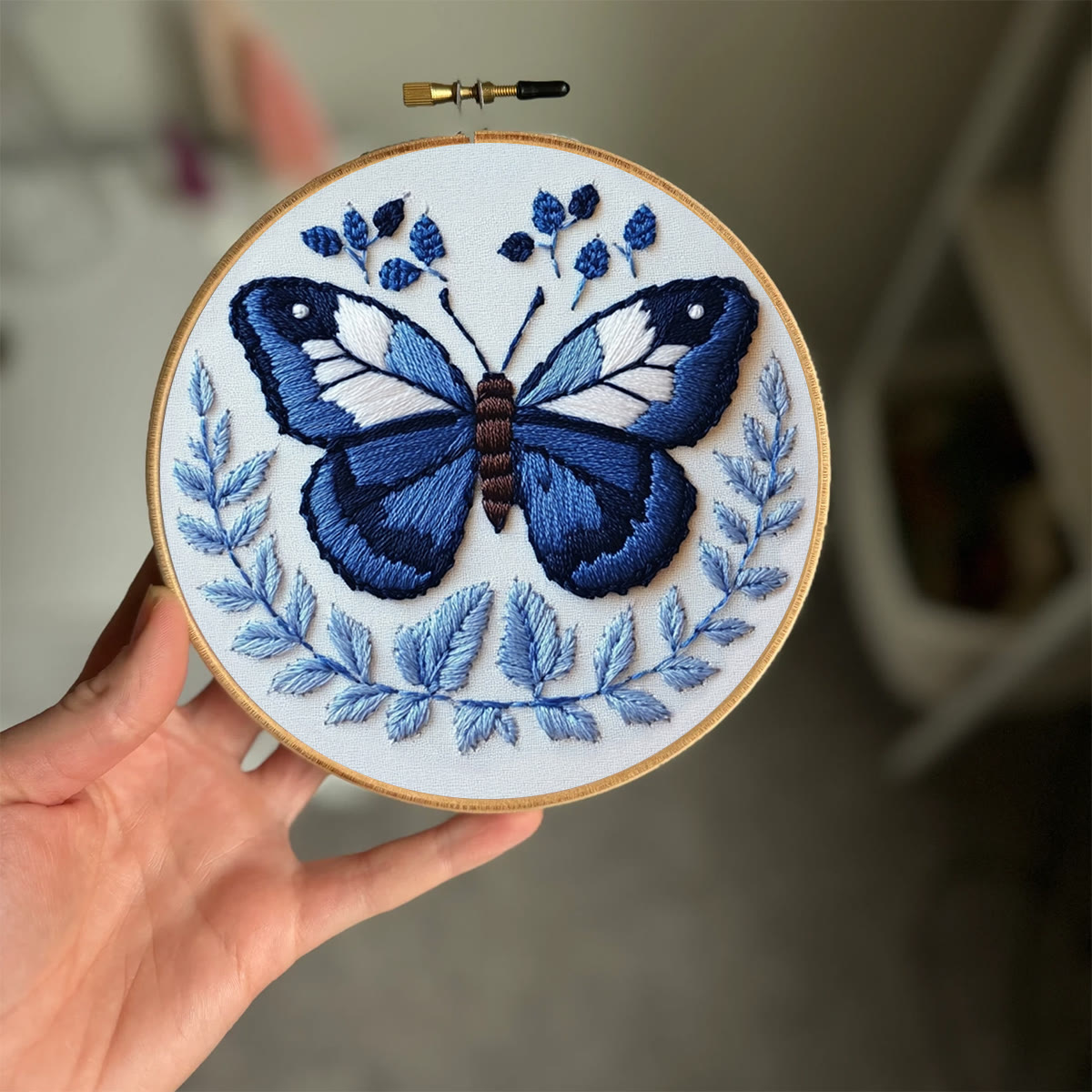 Rubbyoo Embroidery Kit - Deep Blue Butterfly - image 2