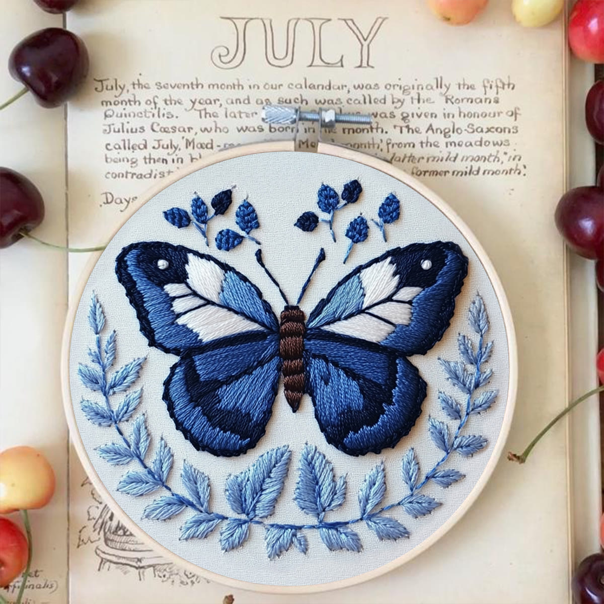 Rubbyoo Embroidery Kit - Deep Blue Butterfly - image 3