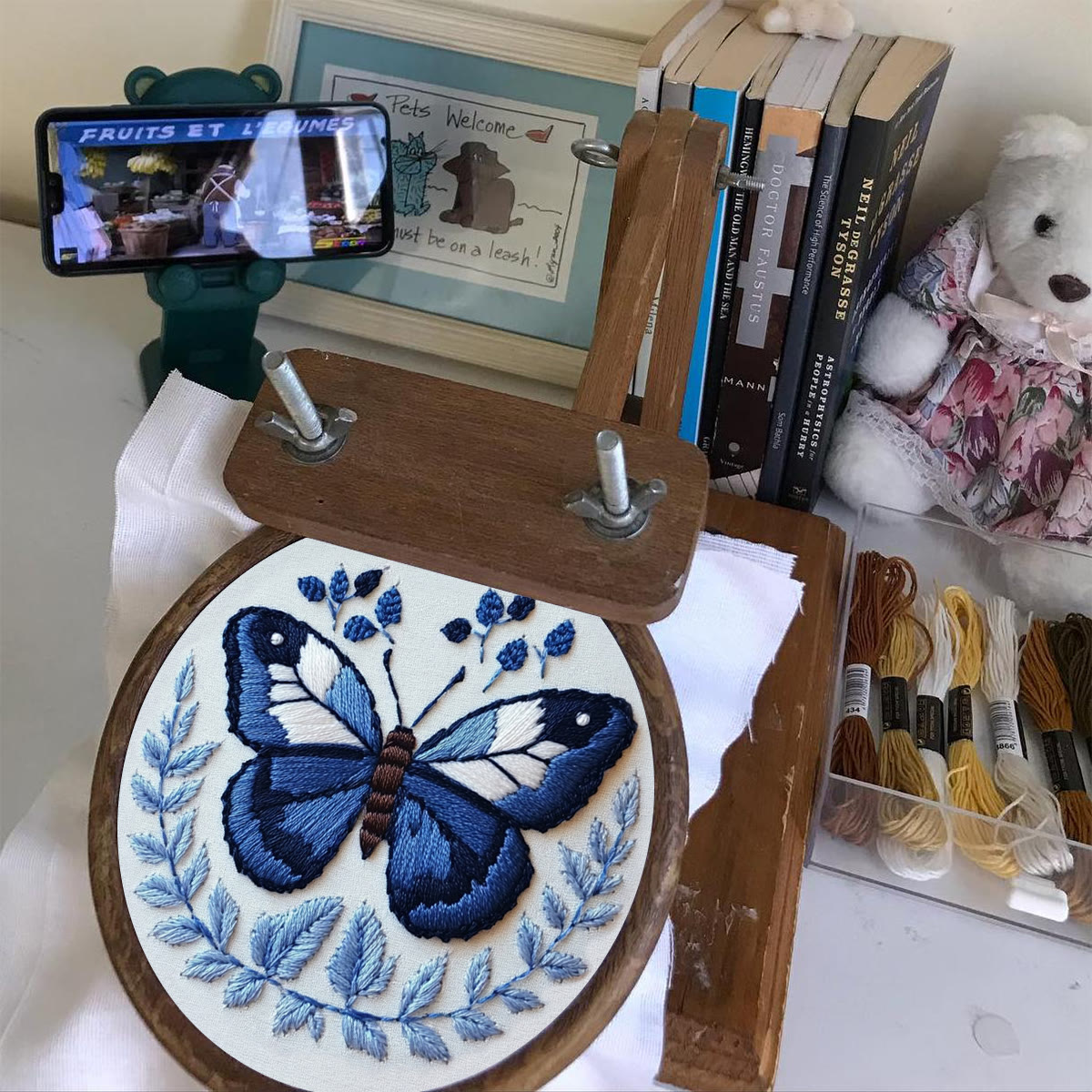 Rubbyoo Embroidery Kit - Deep Blue Butterfly - image 4