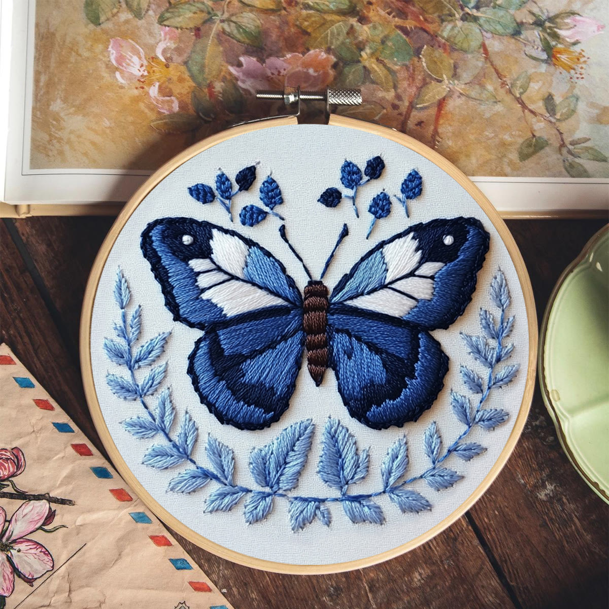 Rubbyoo Embroidery Kit - Deep Blue Butterfly - image 8