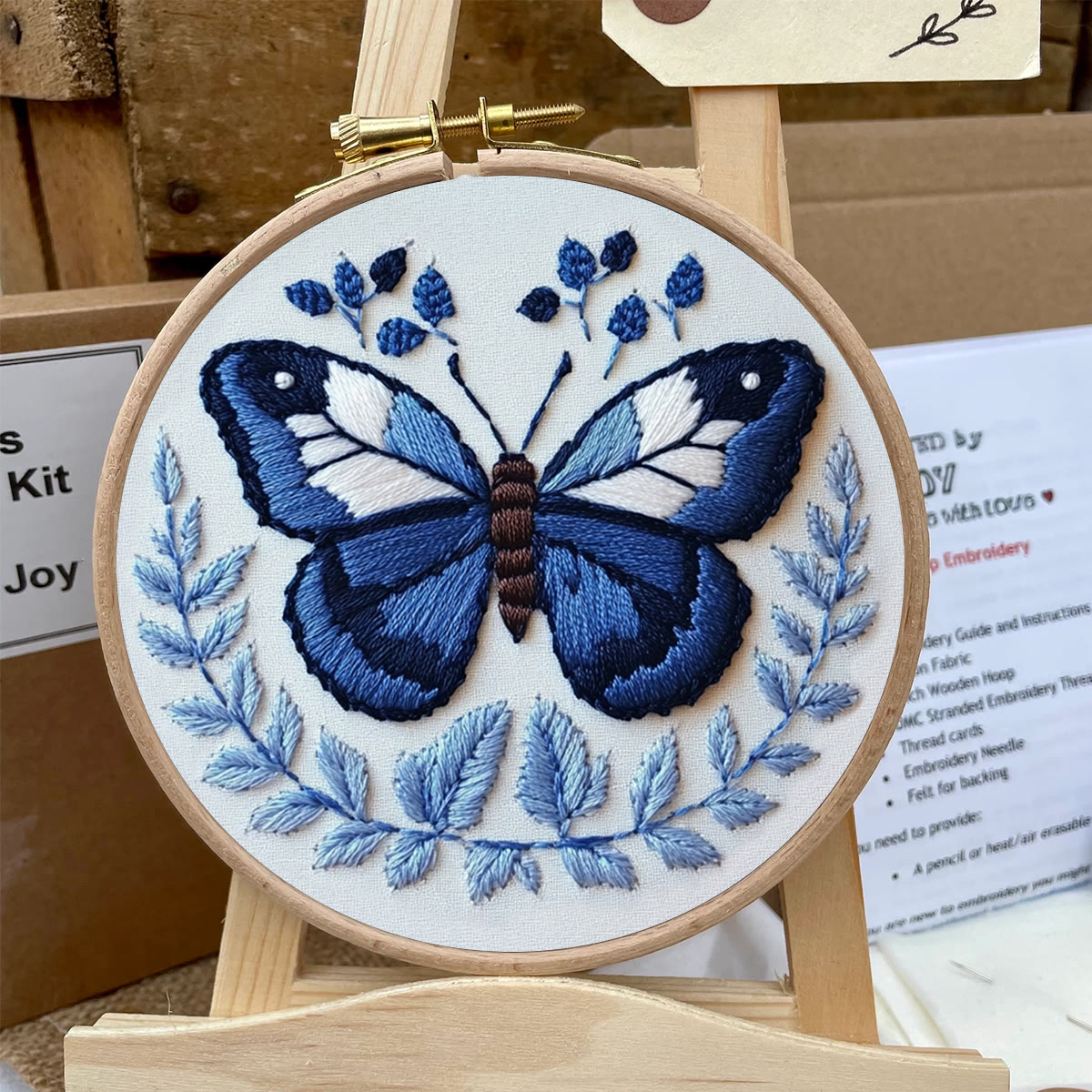 Rubbyoo Embroidery Kit - Deep Blue Butterfly - image 6