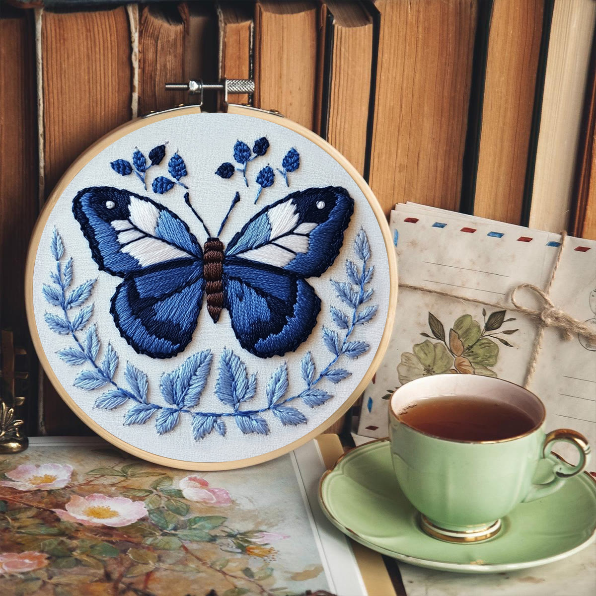 Rubbyoo Embroidery Kit - Deep Blue Butterfly - image 7