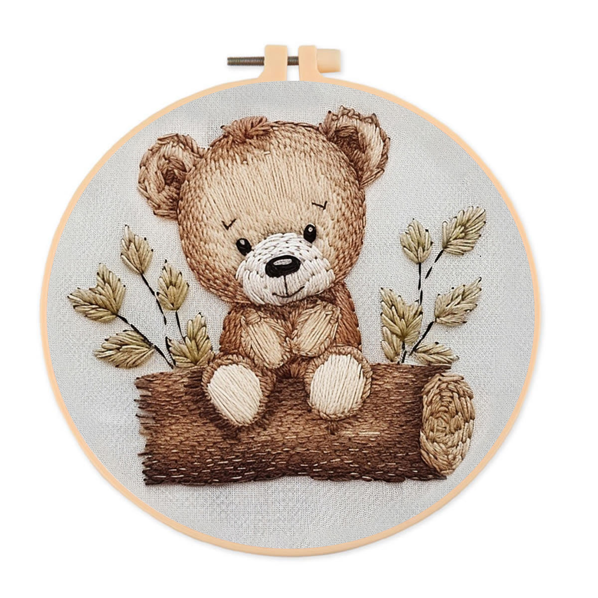 Rubbyoo Embroidery Kit - Little Sitting  Bear - image 1