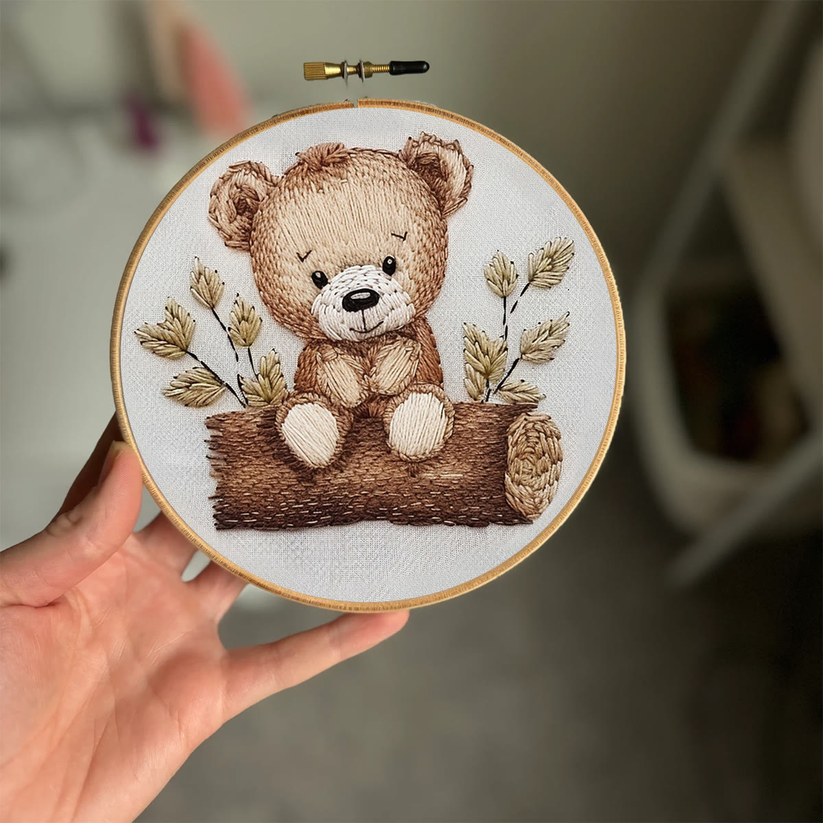 Rubbyoo Embroidery Kit - Little Sitting  Bear - image 2
