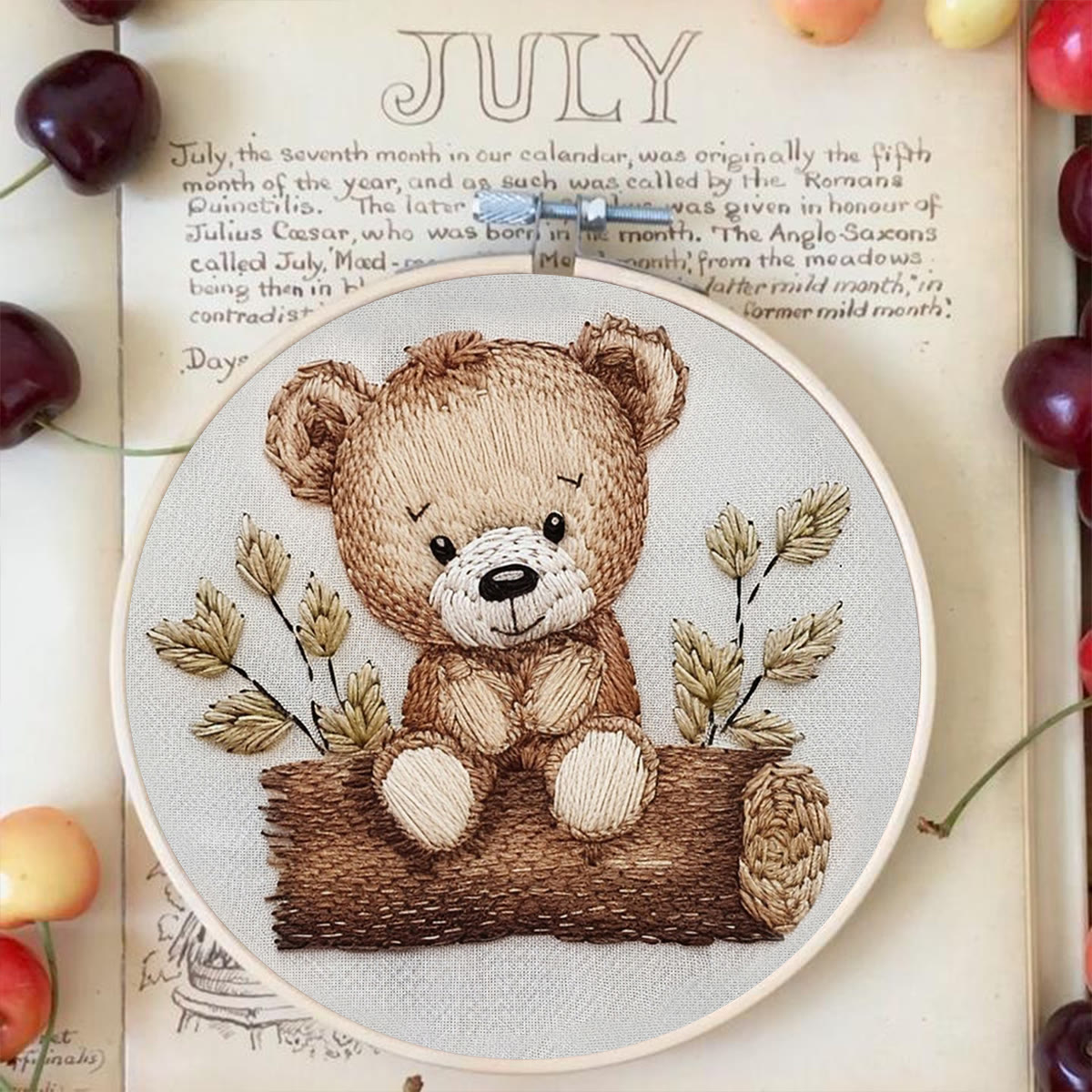 Rubbyoo Embroidery Kit - Little Sitting  Bear - image 3