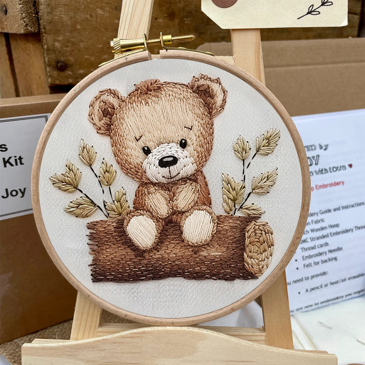 Rubbyoo Embroidery Kit - Little Sitting  Bear - image 6