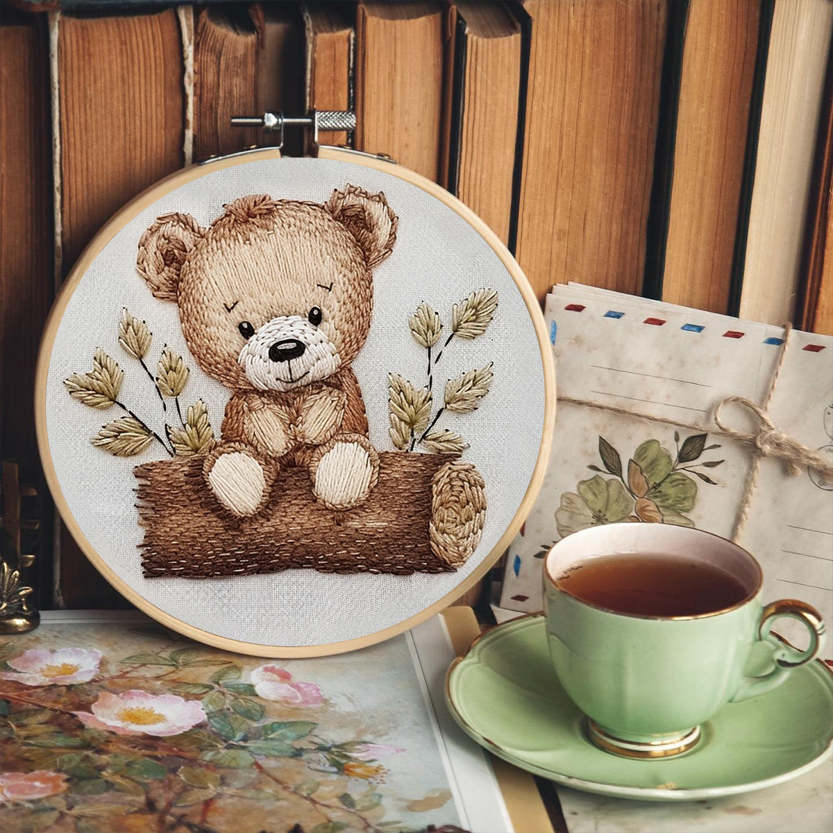 Rubbyoo Embroidery Kit - Little Sitting  Bear - image 7
