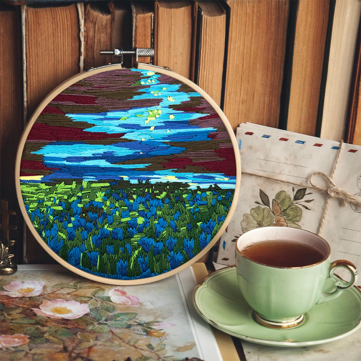 Rubbyoo Embroidery Kit - Claude Monet Water Lilies - image 6