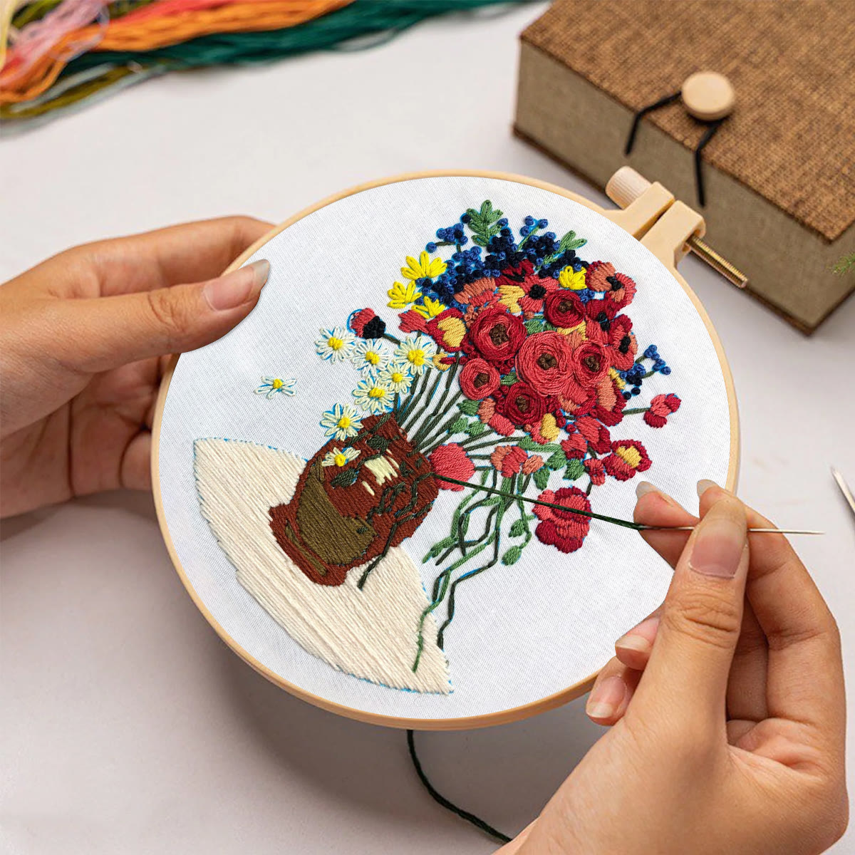 Rubbyoo Embroidery Kit - Poppy Flower - image 2