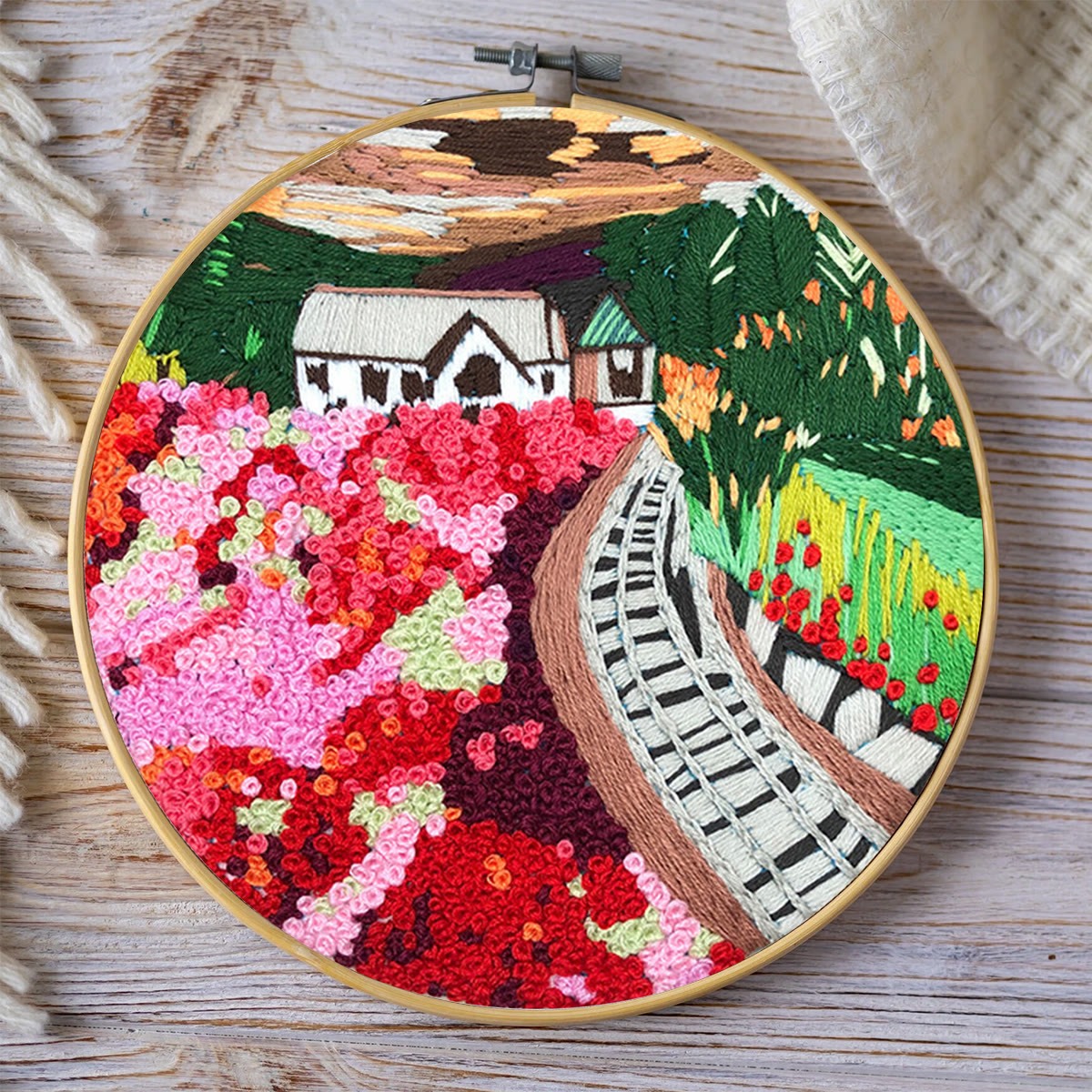 Rubbyoo Embroidery Kit - Pink Flower Garden - image 8