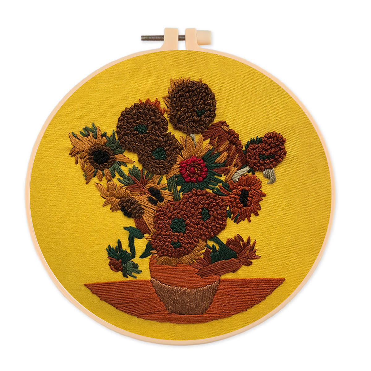 Rubbyoo Embroidery Kit - Van Gogh Painting Sunflower - 15*15cm - image 1
