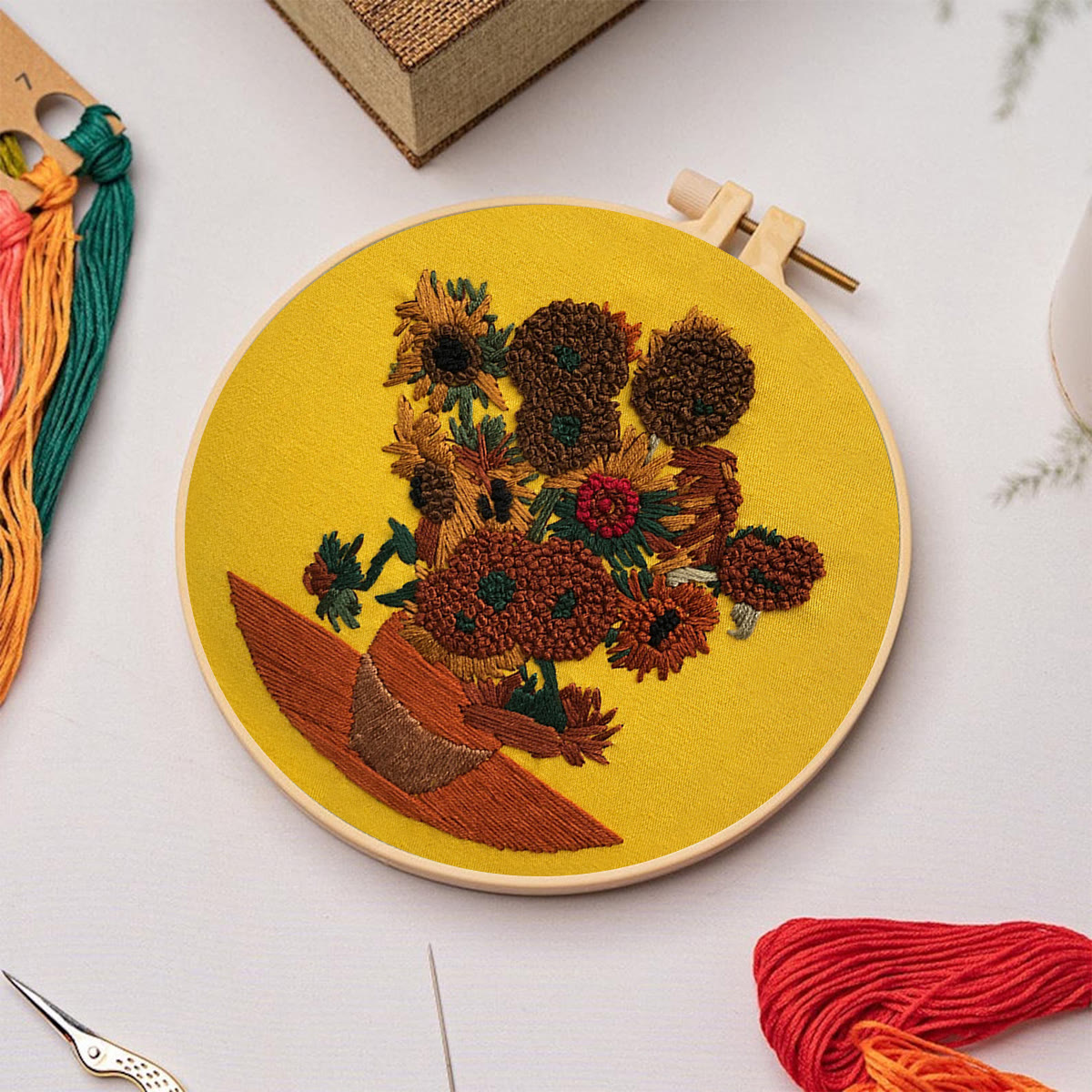 Rubbyoo Embroidery Kit - Van Gogh Painting Sunflower - image 4