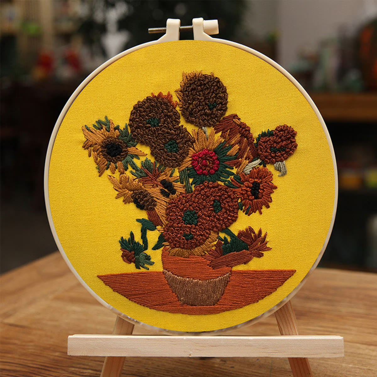 Rubbyoo Embroidery Kit - Van Gogh Painting Sunflower - image 5
