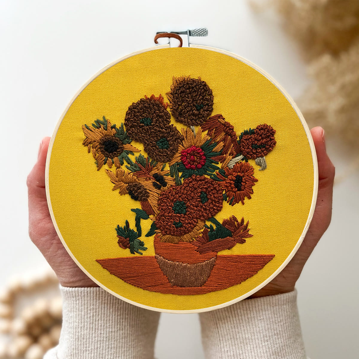 Rubbyoo Embroidery Kit - Van Gogh Painting Sunflower - image 3