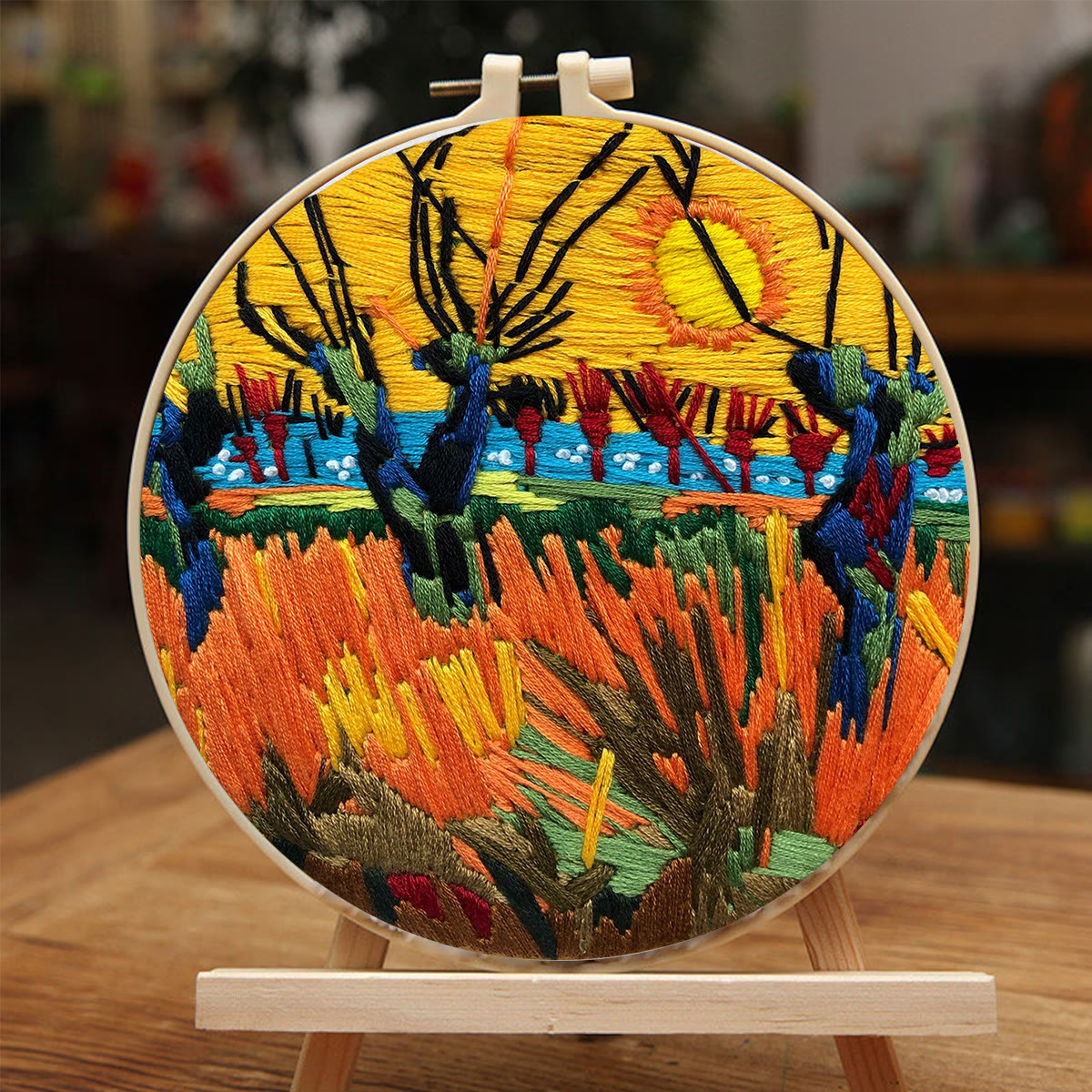 Rubbyoo Embroidery Kit - Van Gogh Painting Sun Pattern - image 5