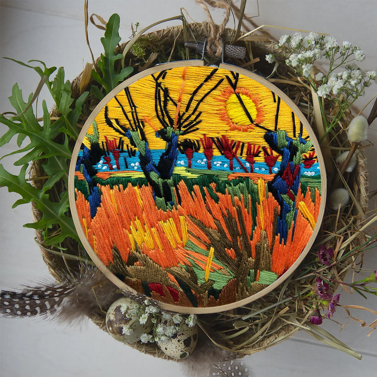 Rubbyoo Embroidery Kit - Van Gogh Painting Sun Pattern - image 7