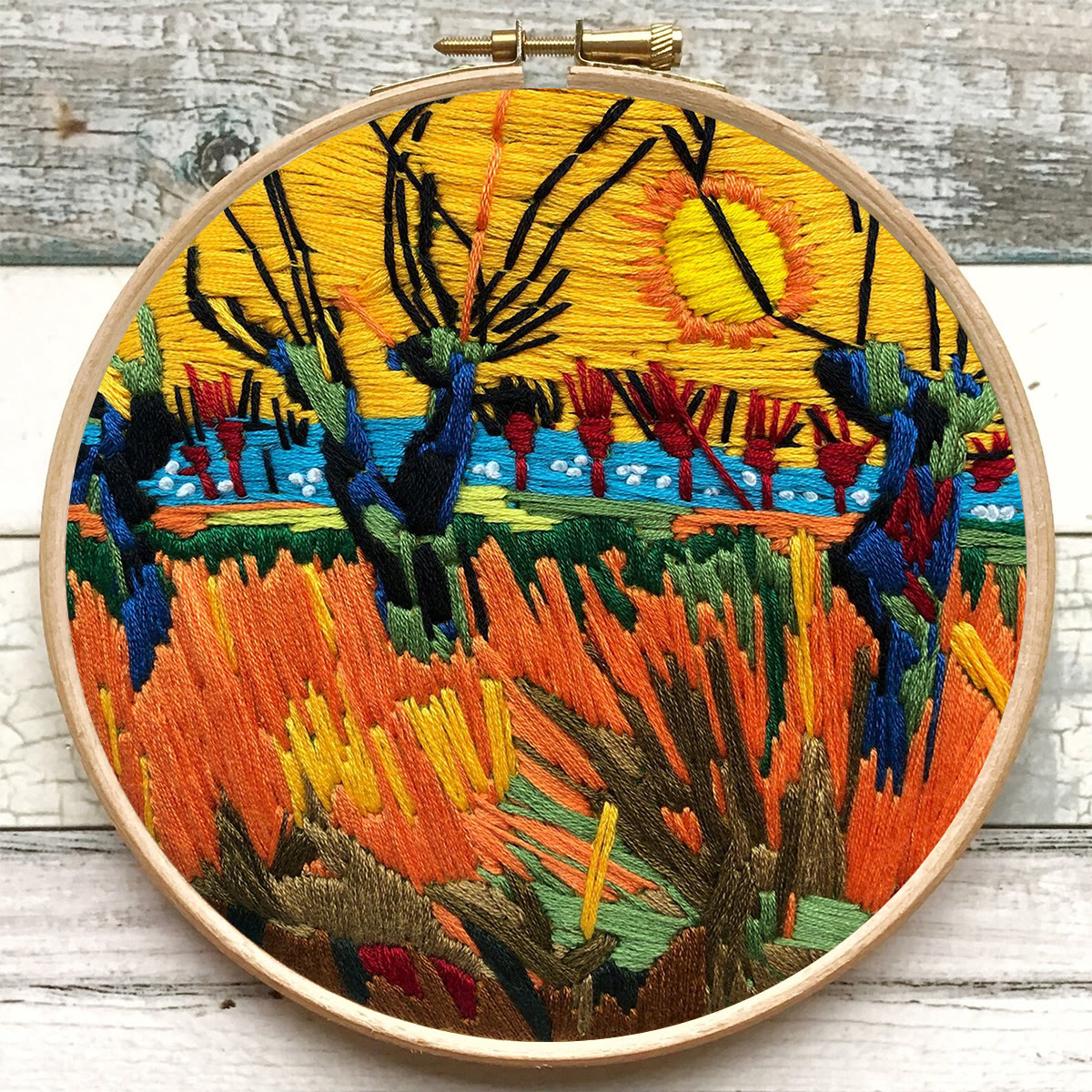 Rubbyoo Embroidery Kit - Van Gogh Painting Sun Pattern - image 8