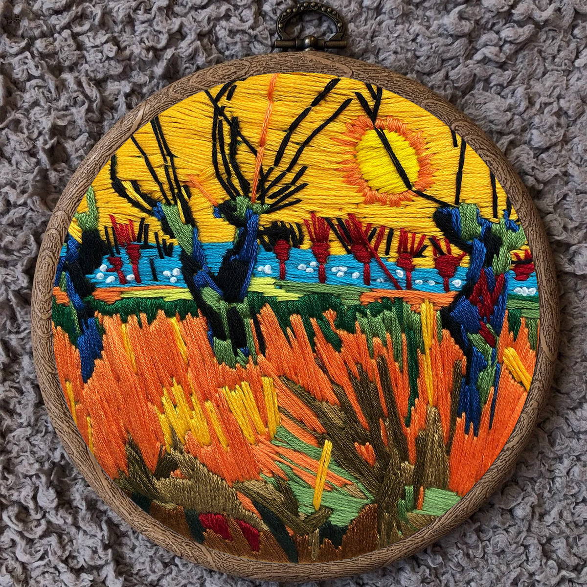 Rubbyoo Embroidery Kit - Van Gogh Painting Sun Pattern - image 10