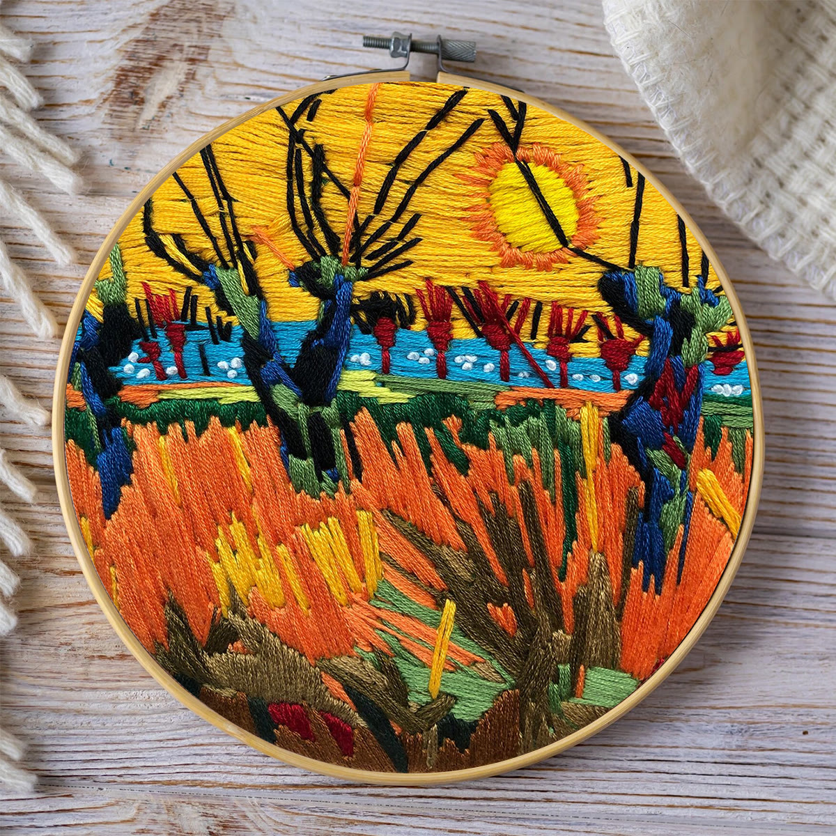 Rubbyoo Embroidery Kit - Van Gogh Painting Sun Pattern - image 9