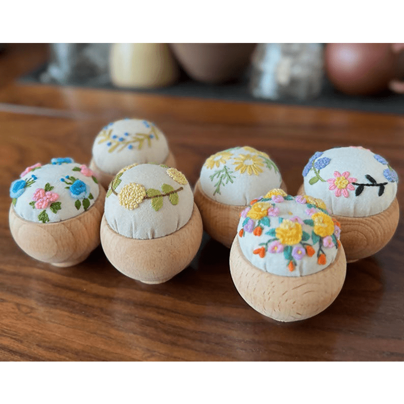 Wooden Embroidery Pin Cushion Pin Keeper - image 5