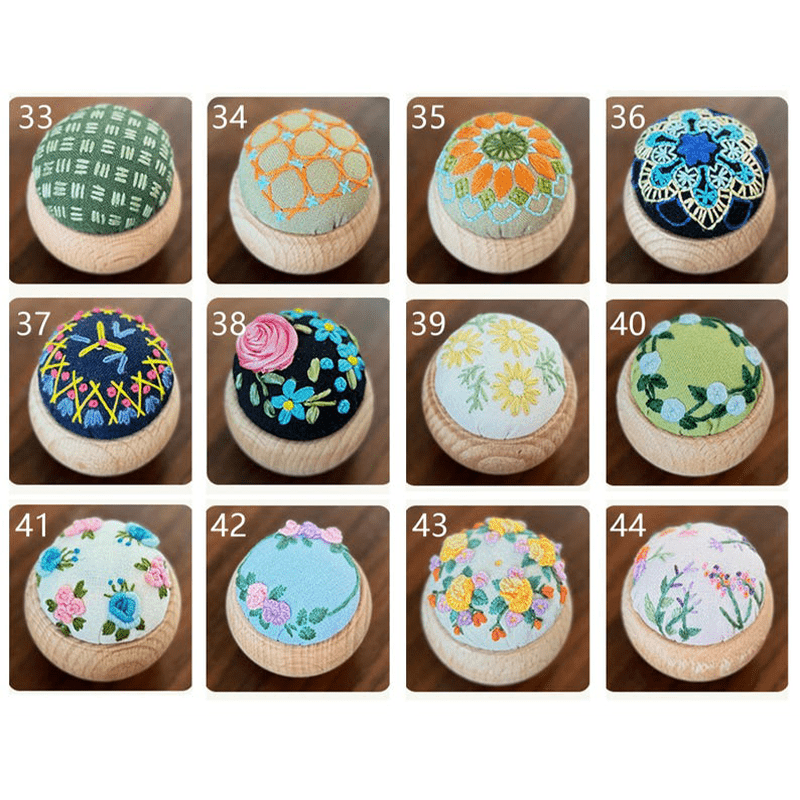 Wooden Embroidery Pin Cushion Pin Keeper - image 3