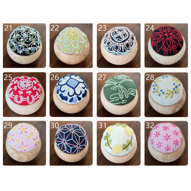Wooden Embroidery Pin Cushion Pin Keeper - image 2