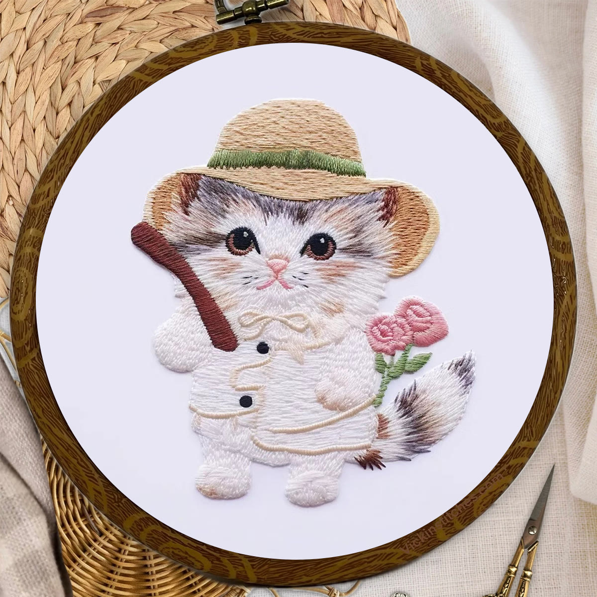 Rubbyoo Embroidery Kit - Hat Cat - image 3