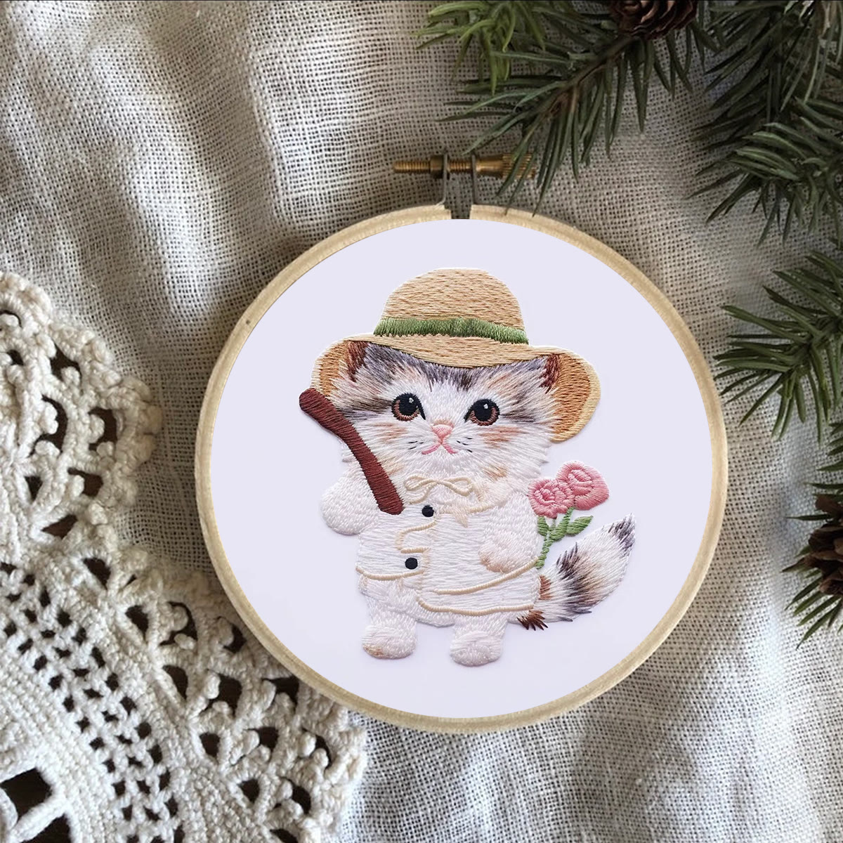 Rubbyoo Embroidery Kit - Hat Cat - image 4