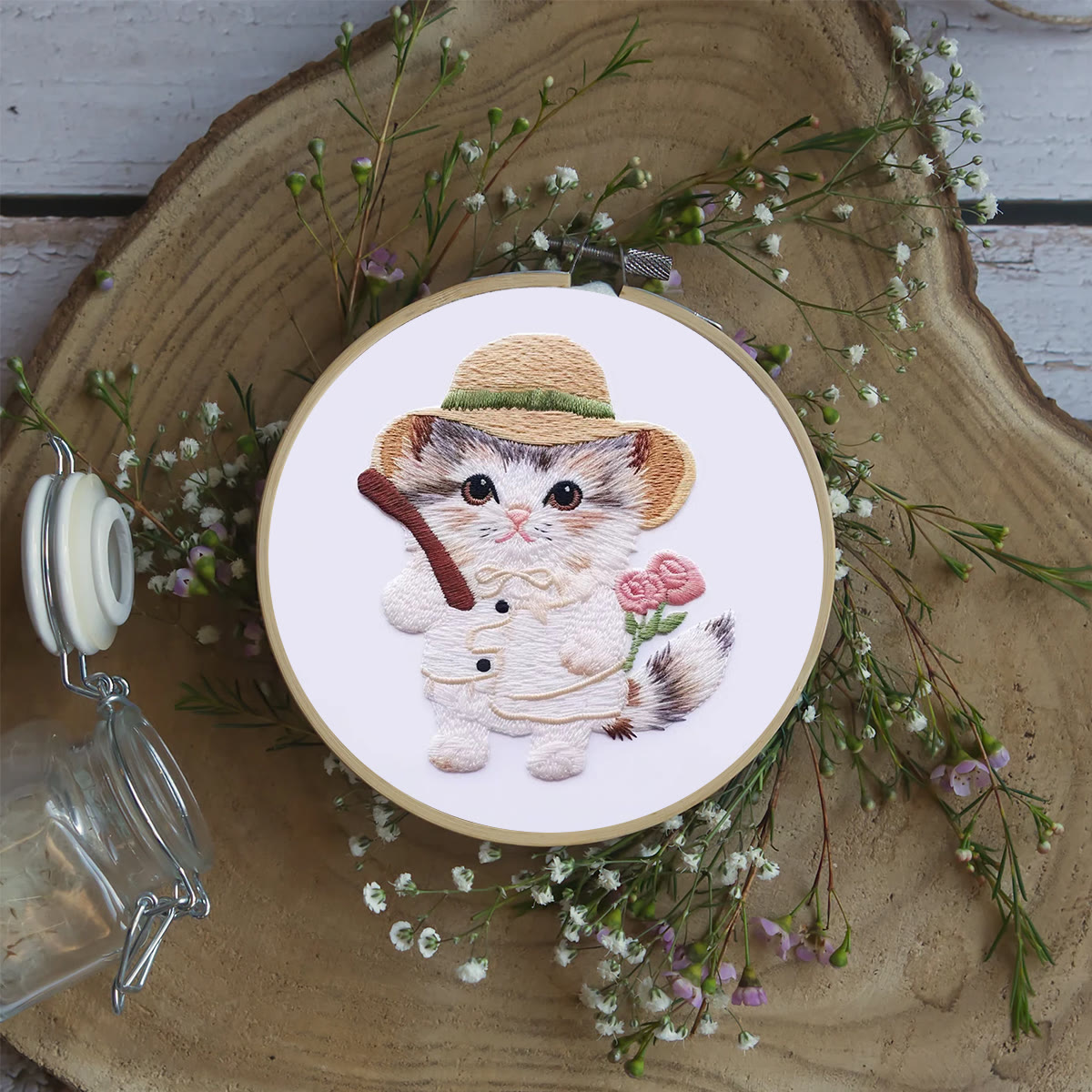 Rubbyoo Embroidery Kit - Hat Cat - image 5