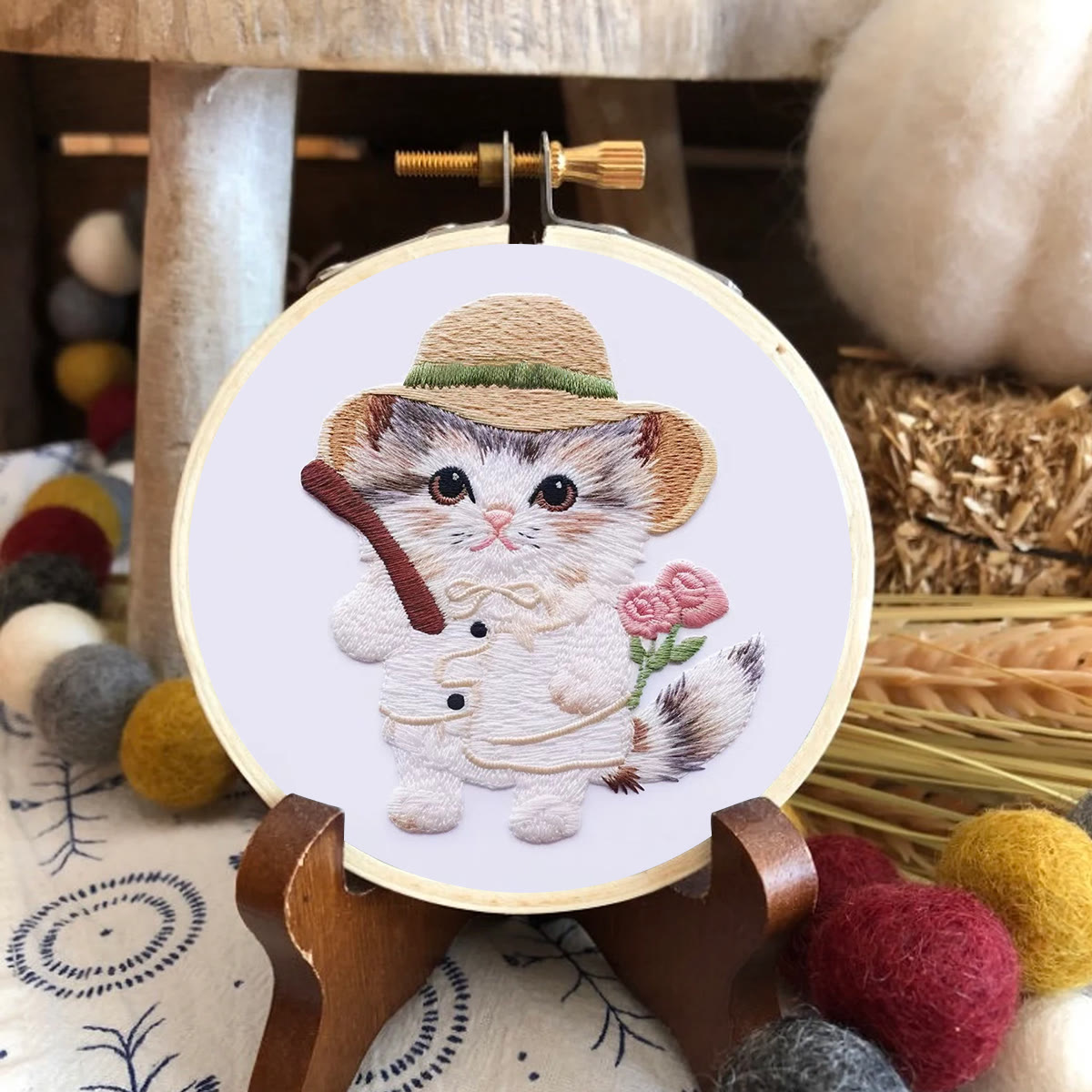 Rubbyoo Embroidery Kit - Hat Cat - image 6
