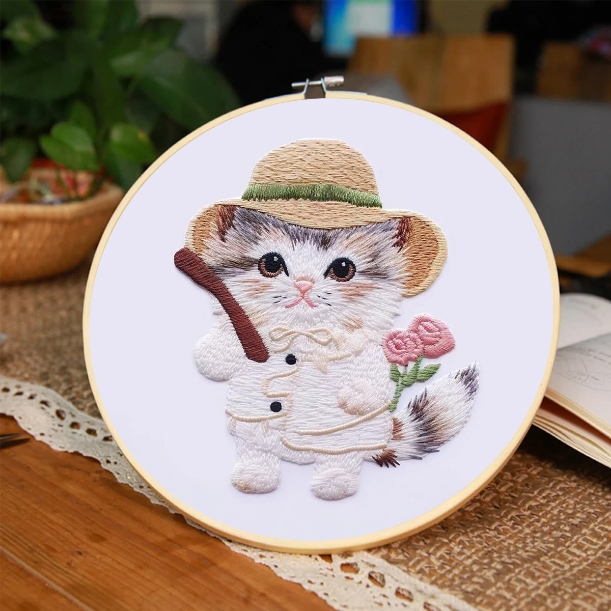 Rubbyoo Embroidery Kit - Hat Cat - image 7